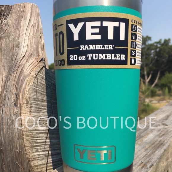 Last one!!! NWT LIMITED ED AQUIFER BLUE YETI 20 OZ RAMBLER - Picture 1 of 3